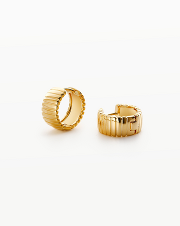 Ribbed Gold Cuff Earrings MOSSETTA jewelry
