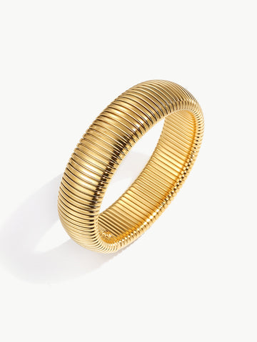 Ribbed Gold Flow Bangle MOSSETTA Jewelry