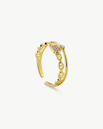 Linked Sparkle Open Ring MOSSETTA Jewelry