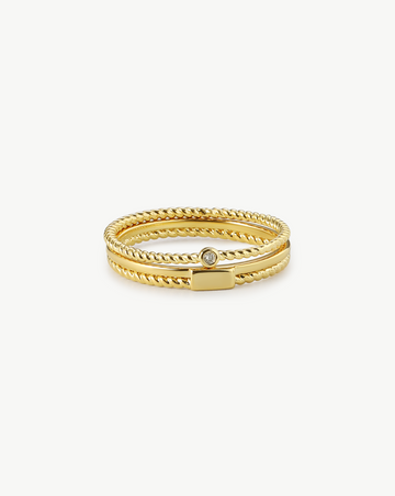 Twined Duo Stacking Ring Set MOSSETTA Jewelry