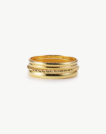 Minimal Twist & Polish Ring Set MOSSETTA Jewelry