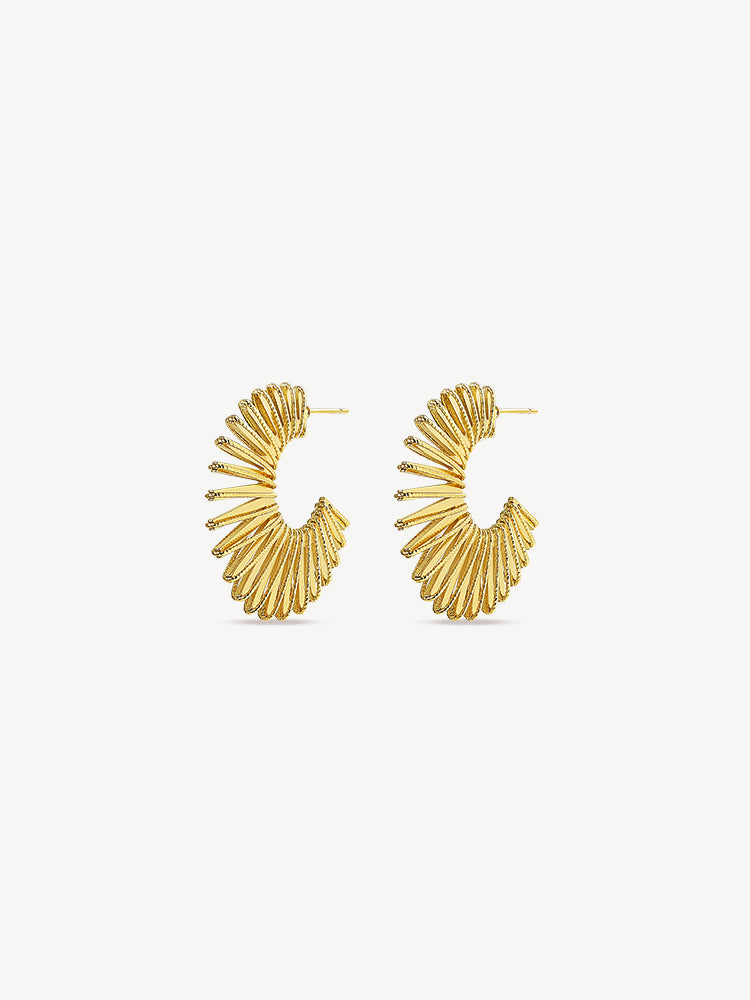 Exaggerated Half Circle Sunflower Earrings