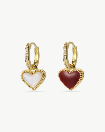 Reversible Heart Convertible Hoop Earrings MOSSETTA Jewelry