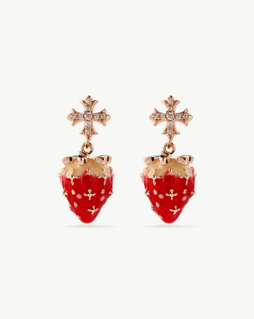 Strawberry Faith Drop  Earrings MOSSETTA Jewelry
