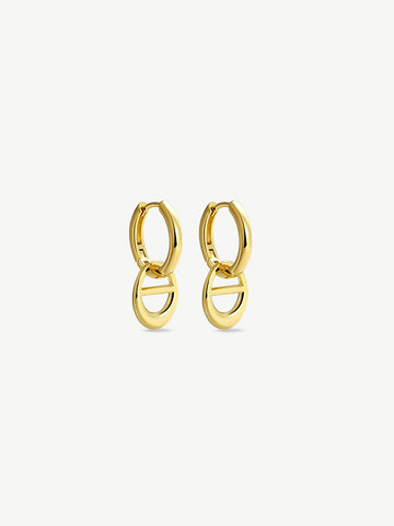 Linked Hoop Huggie Earrings MOSSETTA Jewelry