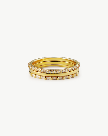 Triple Sparkle Stacking Ring Set MOSSETTA Jewelry