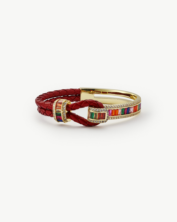 Elisa Rainbow Leather Bracelet MOSSETTA Jewelry