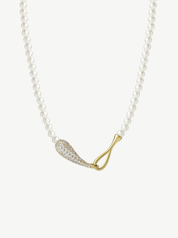 Fish Leap Double Ring Necklace