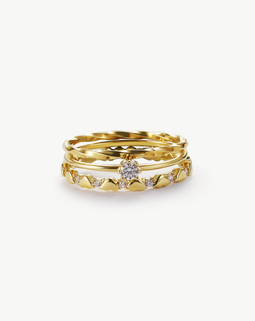 Romantic Sparkle Trio Ring Set MOSSETTA Jewelry