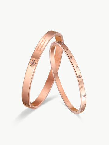 Bonded Hearts Bangle Set MOSSETTA Jewelry