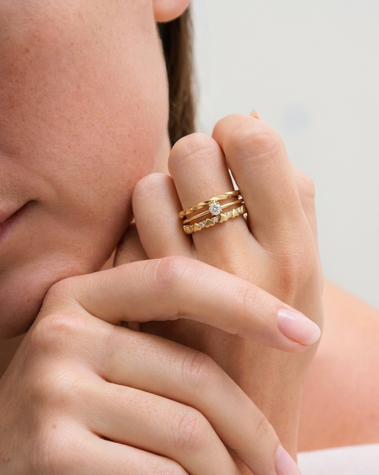Romantic Sparkle Trio Ring Set MOSSETTA Jewelry