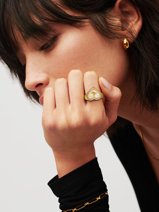 Heart Glow Saturn Ring MOSSETTA Jewelry