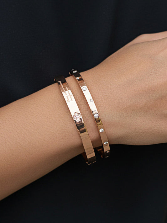 Bonded Hearts Bangle Set MOSSETTA Jewelry