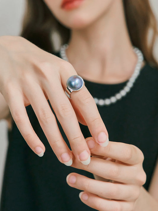 Lapis Pearl Ring MOSSETTA Jewelry