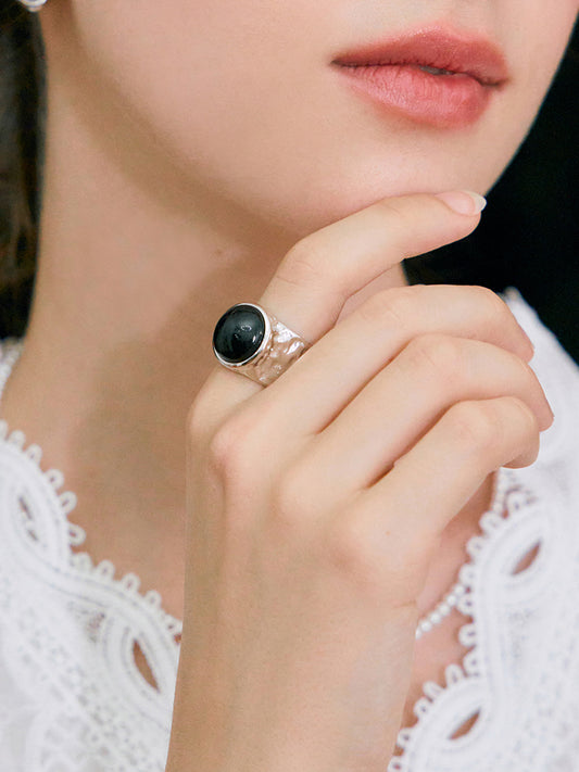 Obsidian Veil Ring MOSSETTA Jewelry