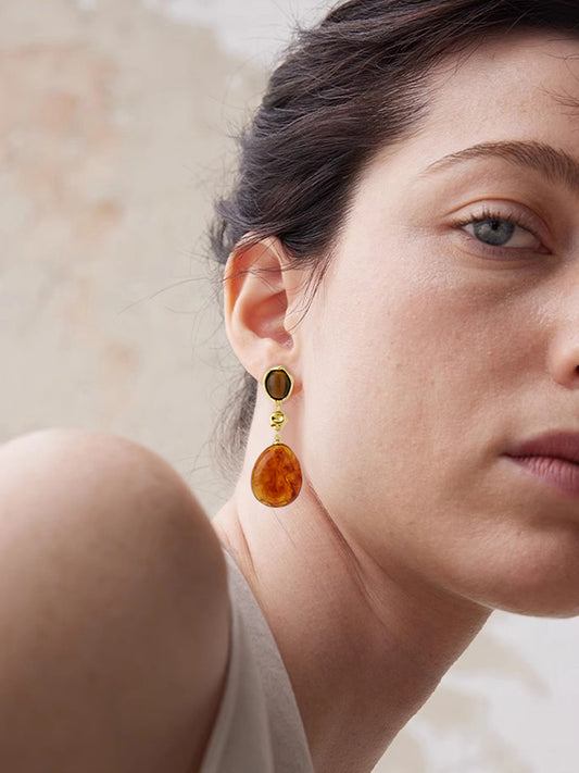 Amber Glow Drops Earrings
