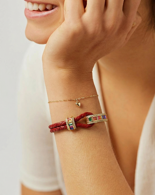 Elisa Rainbow Leather Bracelet MOSSETTA Jewelry