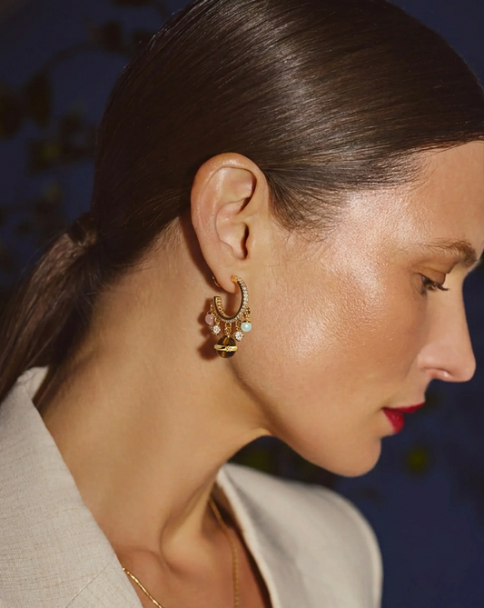 Cosmic Charm Hoop Earrings MOSSETTA Jewelry