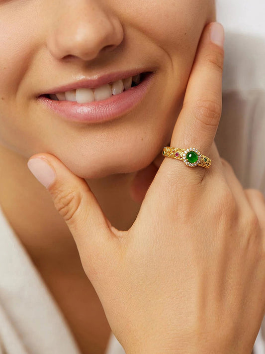 Vintage Emerald Lace Ring MOSSETTA Jewelry