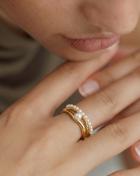 Laguna Pearl Stack Ring MOSSETTA Jewelry