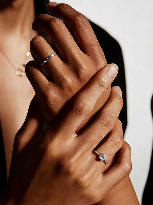 Twisted Silhouette Couple Rings MOSSETTA Jewelry