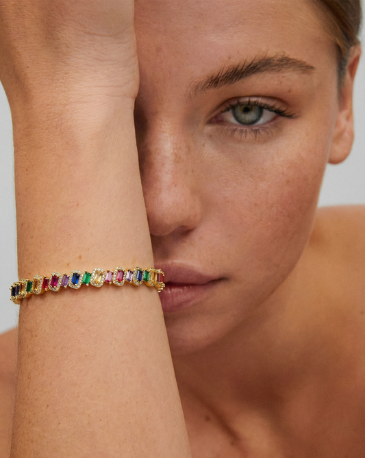 Rainbow Baguette Bangle MOSSETTA Jewelry