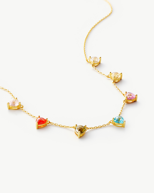 Rainbow Candy Heart Necklace MOSSETTA Jewelry