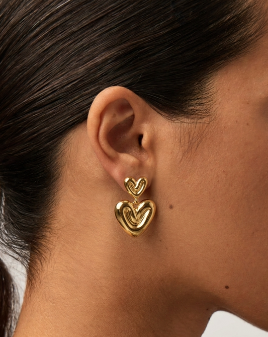 Puffy Heart Stud Earrings MOSSETTA Jewelry