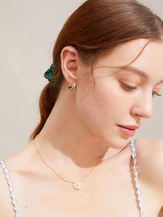 Bead Arc Double Hoop Earrings