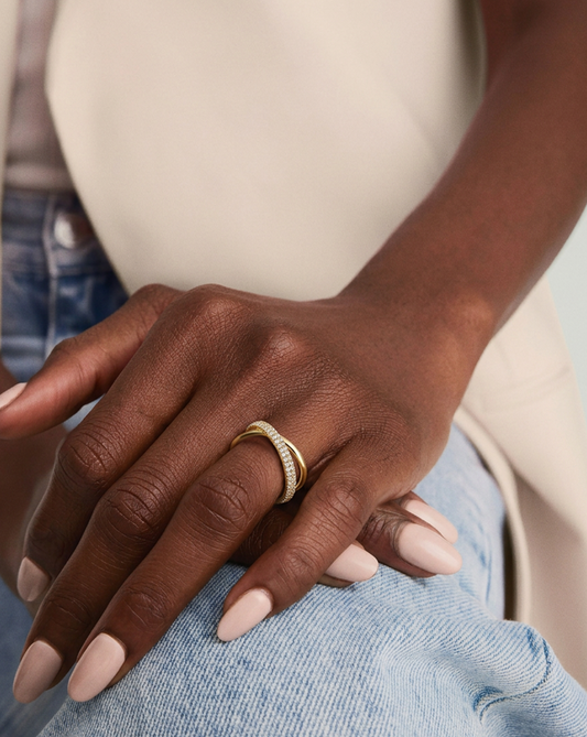 Intertwined Sparkle Ring MOSSETTA Jewelry