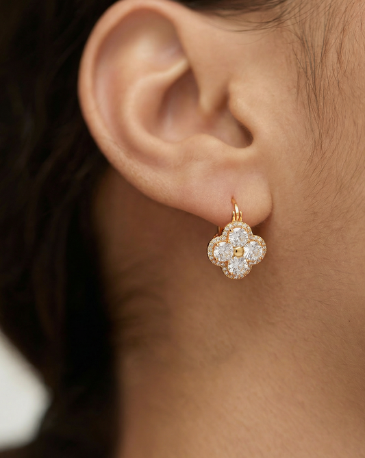 Double-sided Four-Leaf Clover Earrings MOSSETTA jewelry