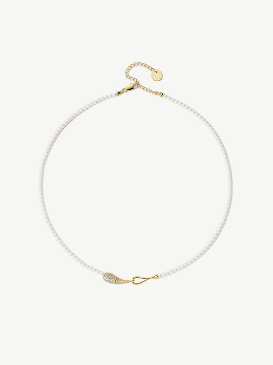 Fish Leap Double Ring Necklace