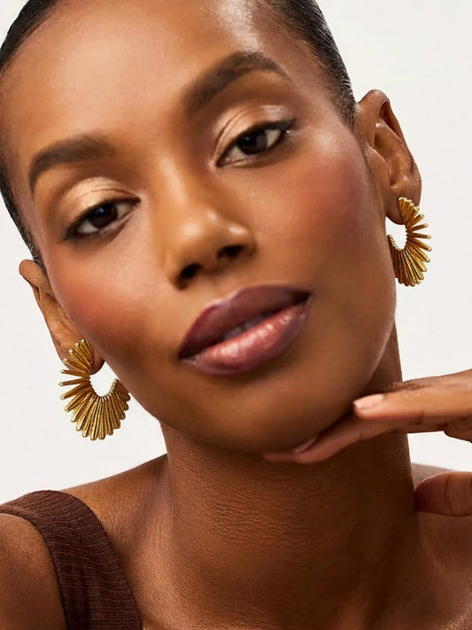 Radiant Fan Hoop Earrings MOSSETTA Jewelry