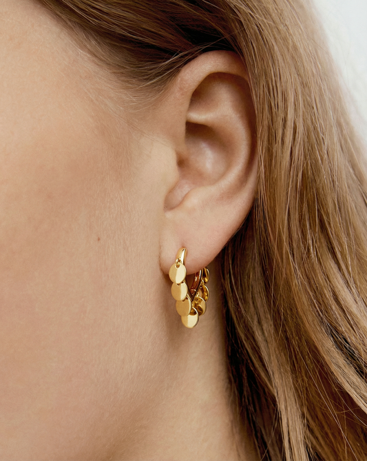 Disc Fringe Huggies MOSSETTA jewelry