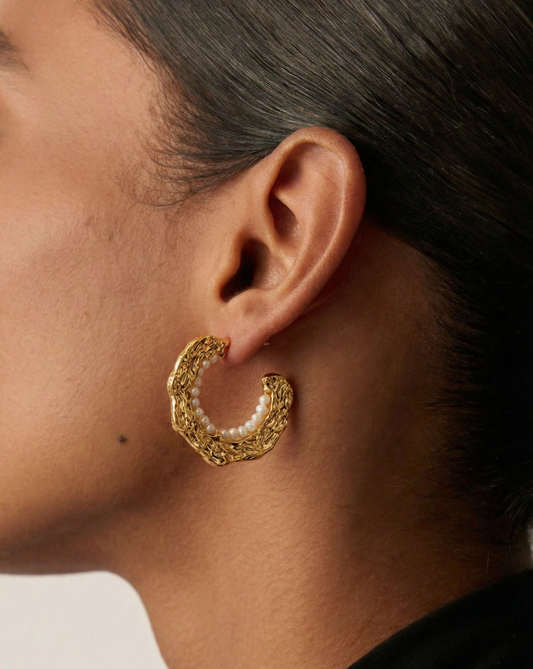 Molten Pearl Open Hoops MOSSETTA jewelry