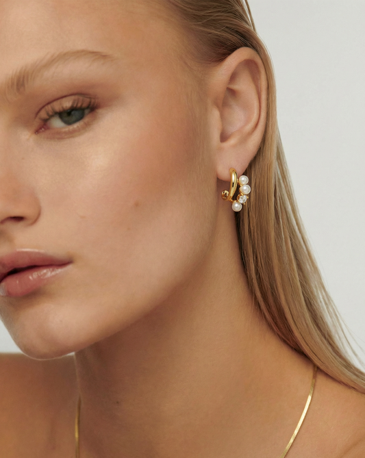 Pearl Cluster Huggies MOSSETTA jewelry