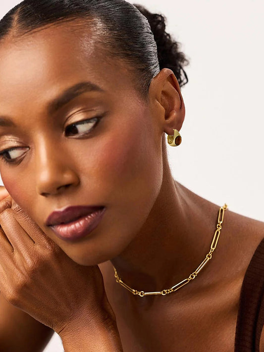 Amber Lustre Teardrop Hoops