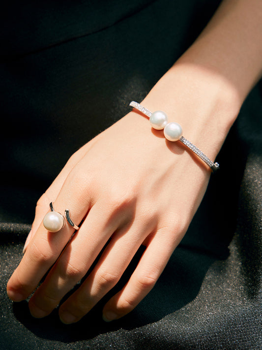 Twin Pearl Gleam Bangle MOSSETTA Jewelry