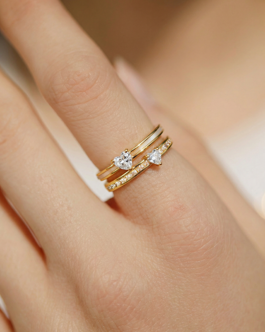 Heart Stack Adjustable Ring MOSSETTA Jewelry