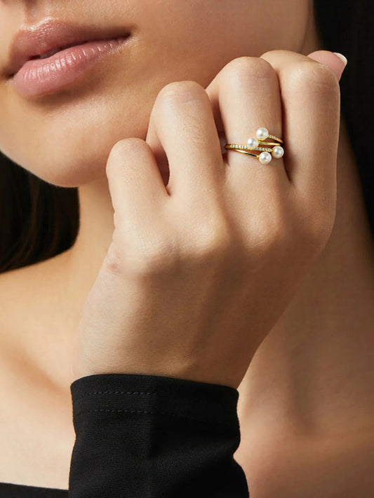 Pearl Cluster Ring MOSSETTA Jewelry