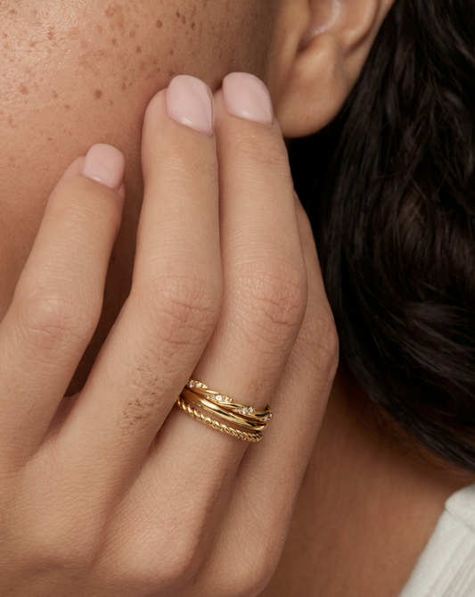 Sparkle Twist Trio Ring Set MOSSETTA Jewelry