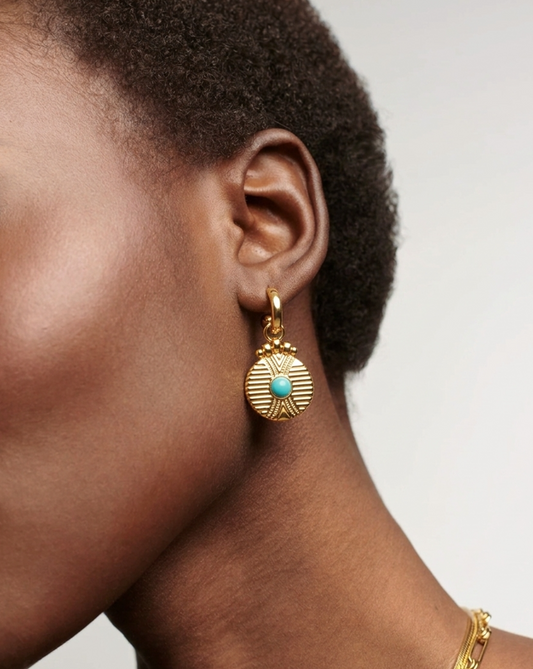 Sunlit Medallion Huggie Earrings MOSSETTA Jewelry