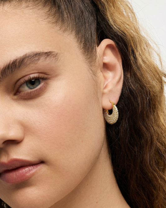 Jett Tapered Pave Hoops MOSSETTA jewelry