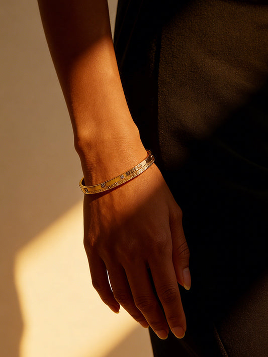 Minimal Sparkle Bangle Set MOSSETTA Jewelry