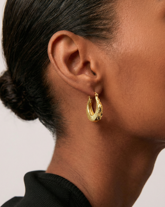 Faceted Glow Hoop Earrings MOSSETTA Jewelry