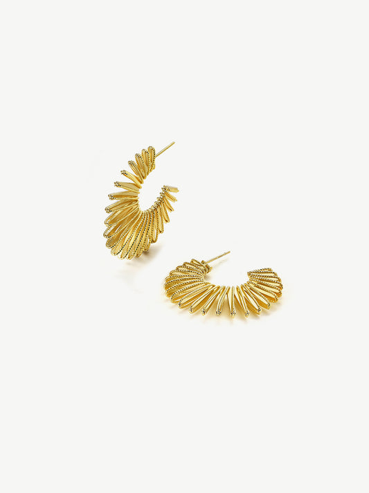 Exaggerated Half Circle Sunflower Earrings